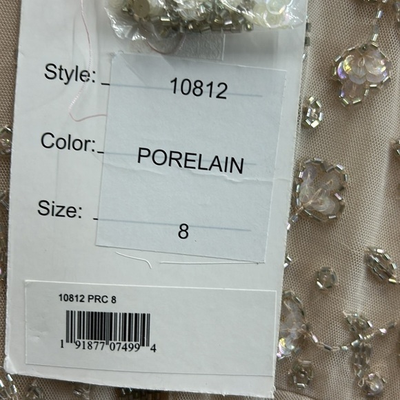 Mac Duggal 10812 NWT BEADED TEA LENGTH DRESS W/ SHEER SLEEVES - Picture 11 of 15